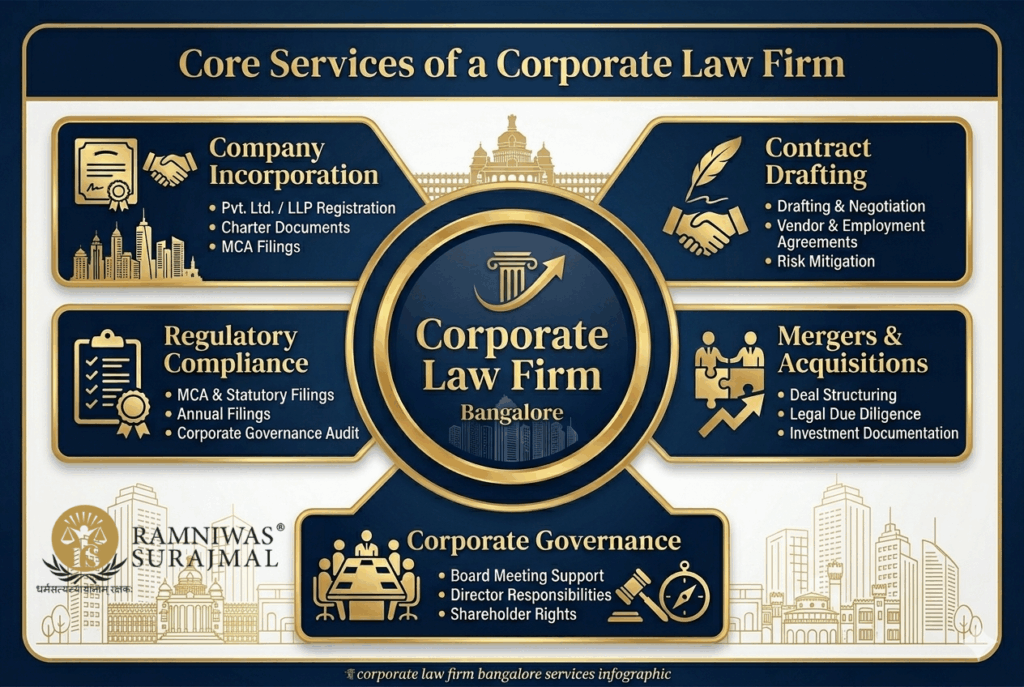 corporate law firm bangalore services infographic