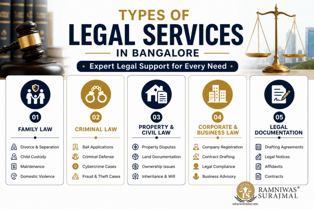 types of legal services advocate bangalore