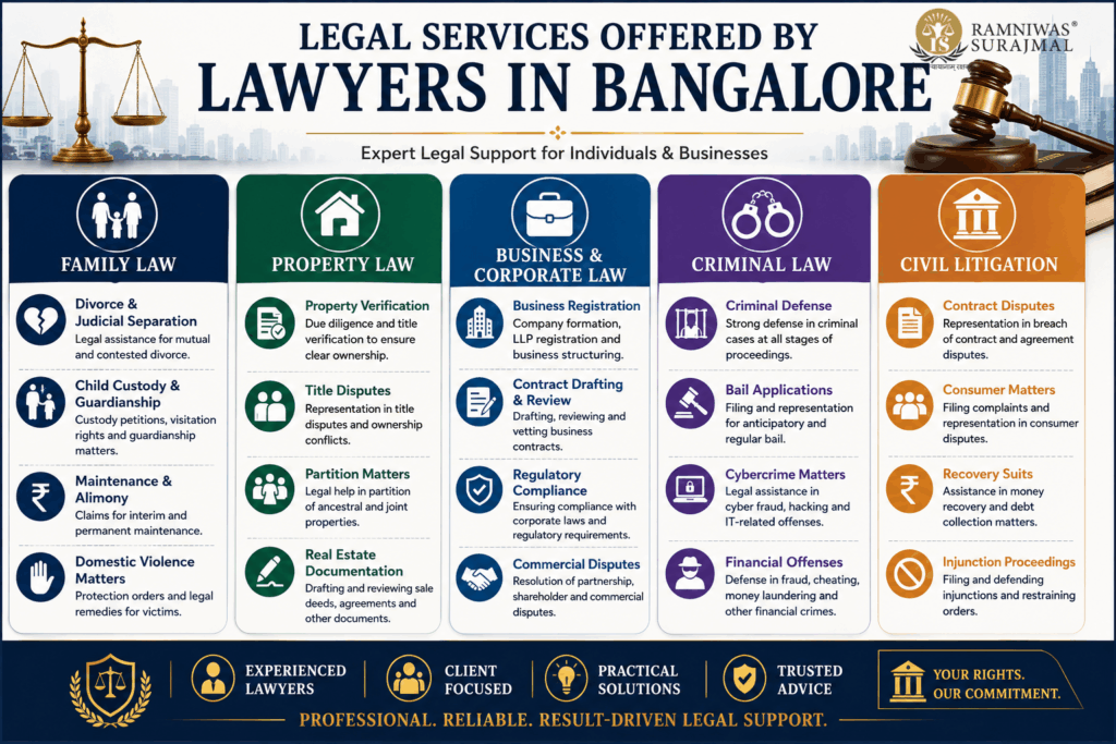 legal services offered by lawyers in bangalore
